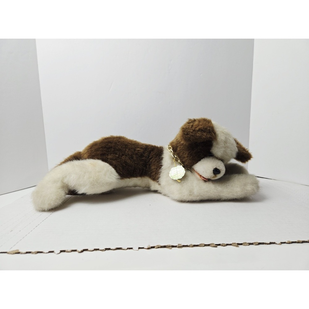 Vintage Hermann stuffed dog plush 17" brown white teddy bear